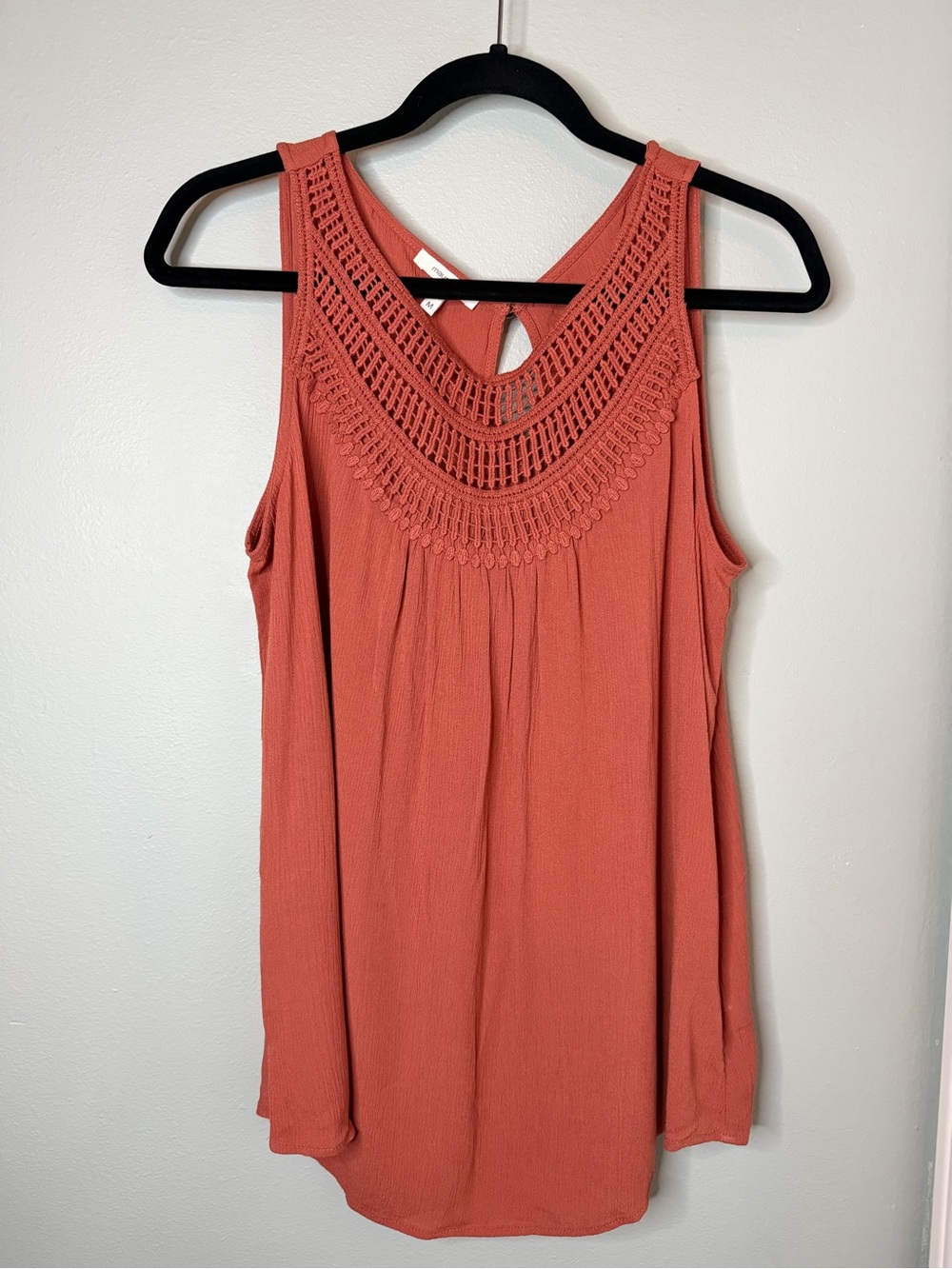 Maurices Crochet Yoke Tank Top - Rusty Coral